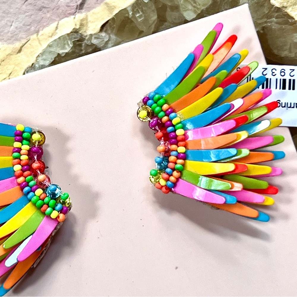 🌺🎉HP🎉🌺 NWT Mignonne Gavigan Mini Madeline Earrings Confetti - Picture 3 of 16